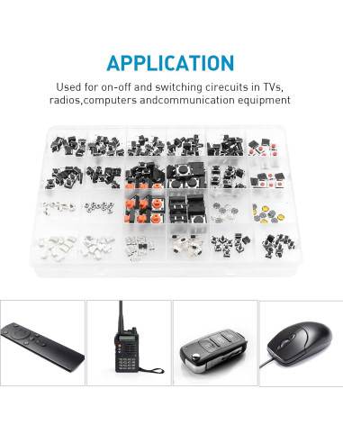Kit de 240 Interruptores Táctiles QTEATAK JF-0004-02