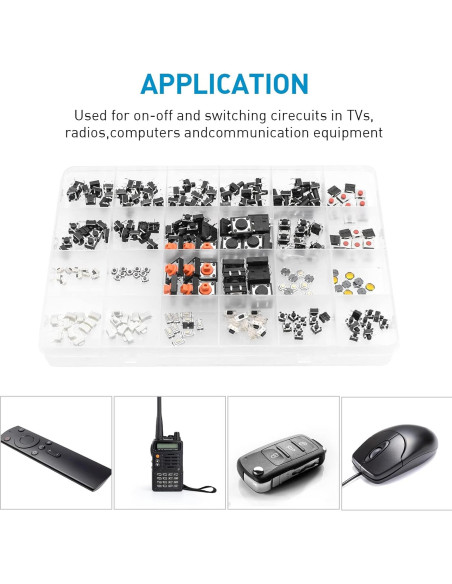 Kit de 240 Interruptores Táctiles QTEATAK JF-0004-02 Kit de 240 Interruptores Táctiles QTEATAK JF-0004-02