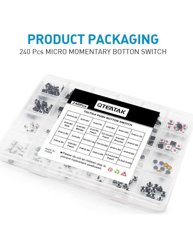 Kit de 240 Interruptores Táctiles QTEATAK JF-0004-02