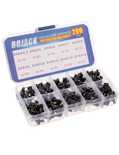 Kit de Interruptores Táctiles BOJACK 200 Pcs 6x6 mm 2