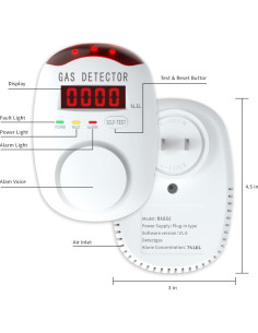 Detector de Gas Natural Colorwell WA886 con Alarma Visual y Sonora 2