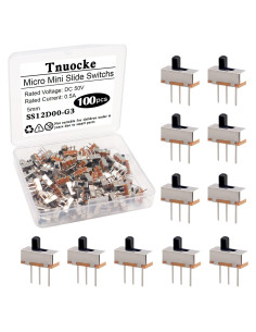 Interruptor Deslizante Tnuocke 3mm 100 Pcs SPDT 1P2T DC 50V