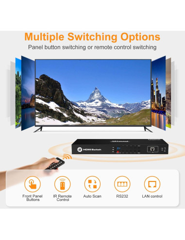 Interruptor HDMI 8x1 TESmart 4K 60Hz con Control Remoto