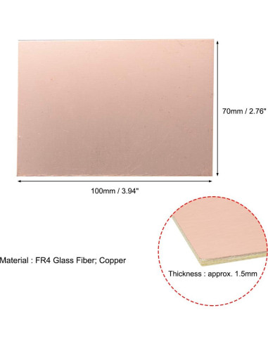 Placa de Circuito PCB Doble Cara uxcell 100x70mm 1.5mm 10pcs