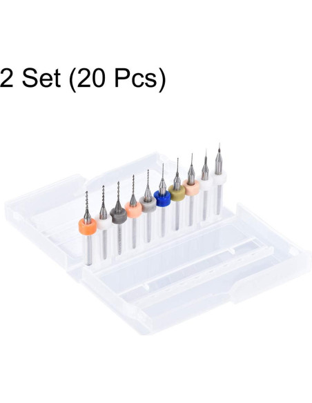Brocas de PCB uxcell 0.15mm-1.0mm Carburo Tungsteno 20 Pcs Brocas de PCB uxcell 0.15mm-1.0mm Carburo Tungsteno 20 Pcs