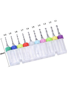 Juego de 10 Brocas de Carburo YXQ 1.1-2.0mm para PCB 2