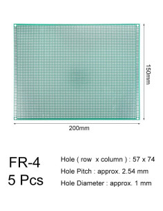 Placa PCB Doble Lado 15x20cm uxcell para Proyectos Electrónicos 2