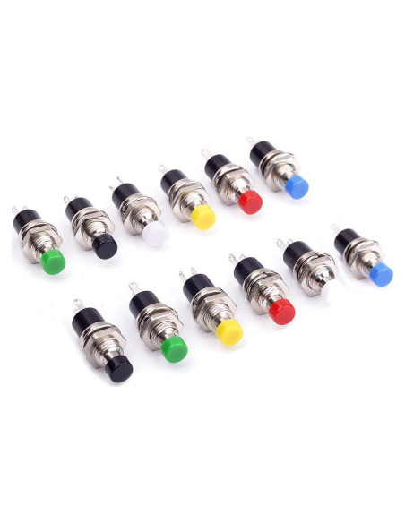 Paquete de 12 Mini Interruptores Pulsadores SPST 250V 1A Qianxin