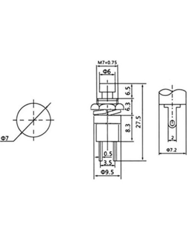 Paquete de 12 Mini Interruptores Pulsadores SPST 250V 1A Qianxin
