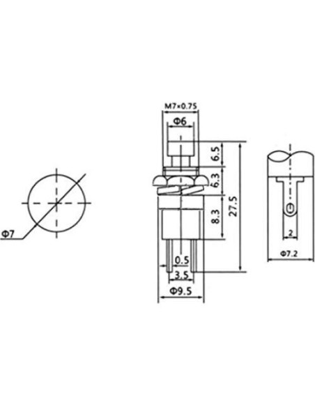 Paquete de 12 Mini Interruptores Pulsadores SPST 250V 1A Qianxin