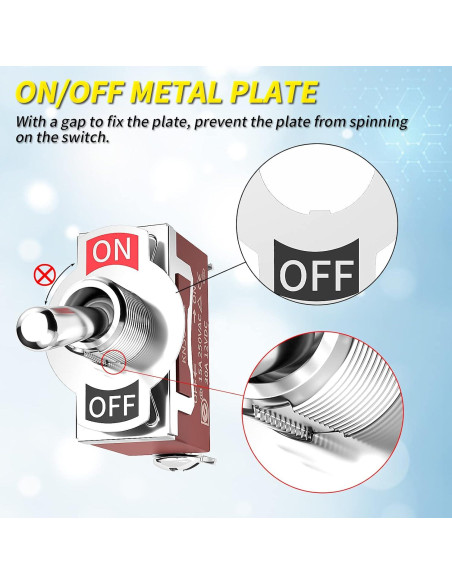 Interruptor de Palanca Joinfworld 12V SPST A Prueba de Agua - 4 Piezas