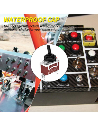 Interruptor de Palanca Joinfworld 12V SPST A Prueba de Agua - 4 Piezas