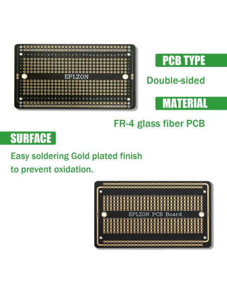 10 Pcs Placa de Circuito Impreso Soldable EPLZON 88.9x52.1mm Negra