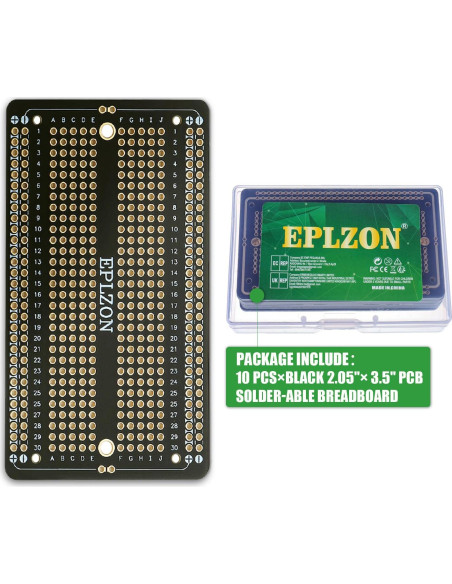 10 Pcs Placa de Circuito Impreso Soldable EPLZON 88.9x52.1mm Negra