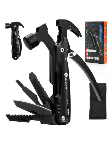BIBURY Martillo Multiherramienta 12 en 1 Acero Inoxidable