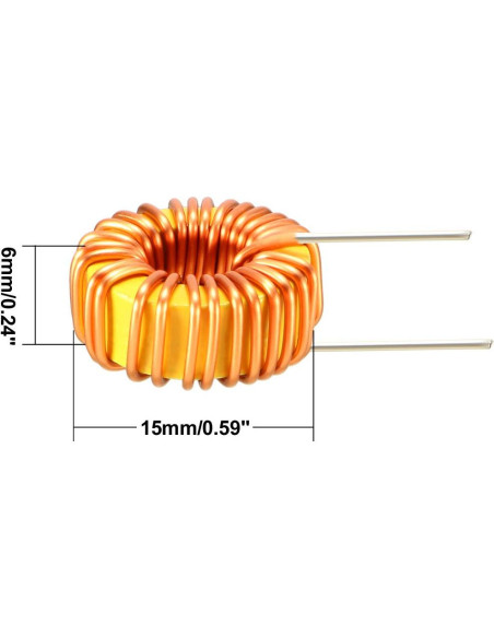 Inductor Toroidal 10Pcs uxcell 33uH 5A Bobina de Inductancia
