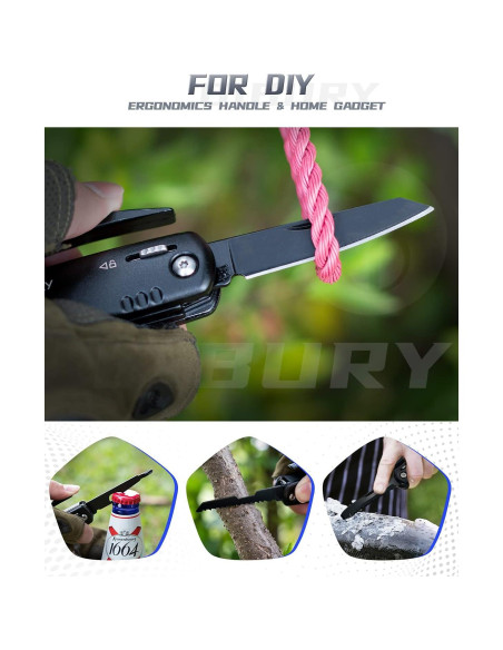 BIBURY Martillo Multiherramienta 12 en 1 Acero Inoxidable