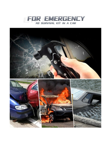 BIBURY Martillo Multiherramienta 12 en 1 Acero Inoxidable