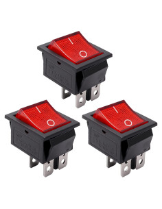 Interruptor de Palanca MXUTEUK KCD2-201NR 3 Piezas Rojo