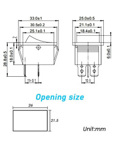 Interruptor de Palanca MXUTEUK KCD2-201NR 3 Piezas Rojo 2