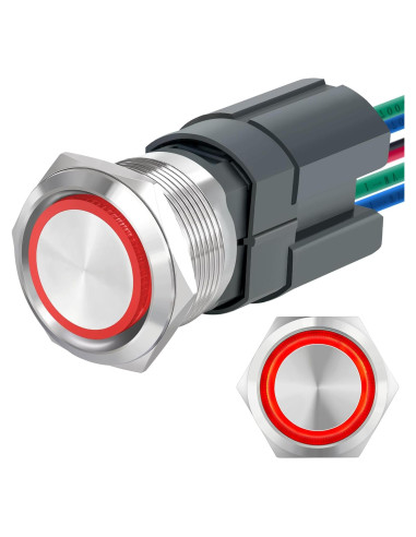 Interruptor de Botón de Presión ZJWZJH 15A 12V IP67 Acero Inoxidable