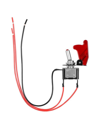 Interruptor de Palanca DC 20A 12V Minyu con LED Rojo y Tapa Impermeable