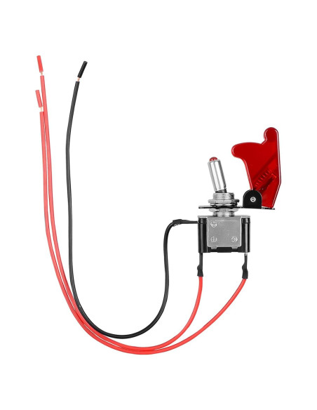 Interruptor de Palanca DC 20A 12V Minyu con LED Rojo y Tapa Impermeable
