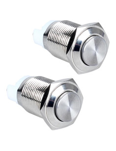 Paquete de 2 Interruptores Metálicos Impermeables DMWD 16mm