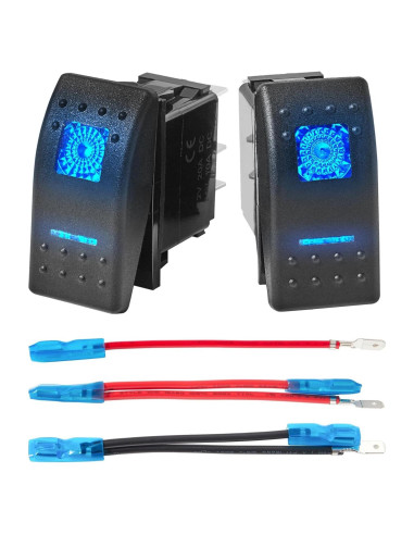 Interruptor de Palanca Anina 5 Pin SPST 20A 12V LED Azul IP65