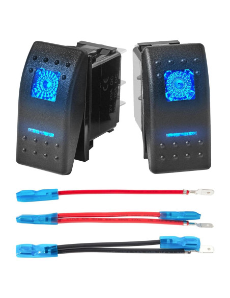 Interruptor de Palanca Anina 5 Pin SPST 20A 12V LED Azul IP65