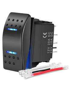 Interruptor Rocker Impermeable Nilight DPDT 12V 24V 7 Pines