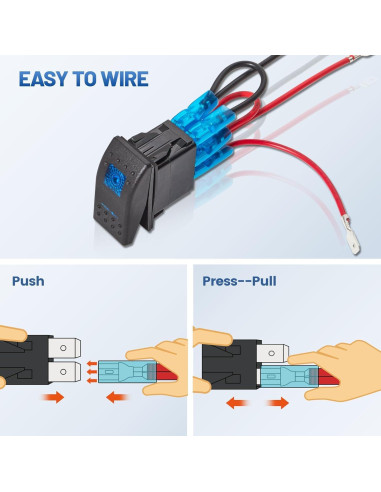 Interruptor de Palanca Anina 5 Pin SPST 20A 12V LED Azul IP65