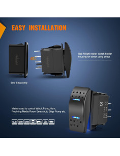 Interruptor Rocker Impermeable Nilight DPDT 12V 24V 7 Pines 2