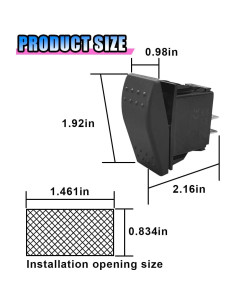 Interruptor Rocker 12V BDZMC SPST Impermeable 20A 2