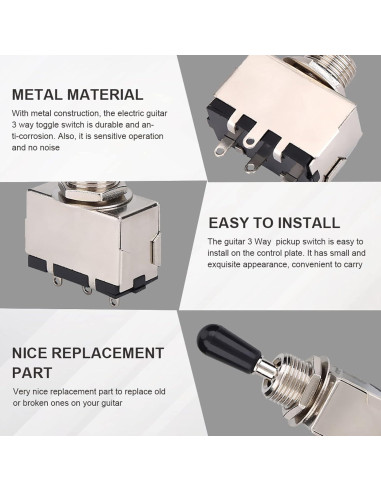 Interruptor de Palanca 3 Vías para Guitarra Eléctrica Dilwe