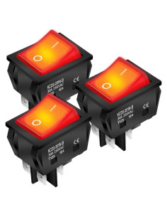 Interruptor Rocker DPST 30A DaierTek KCD2 Rojo 110-250V