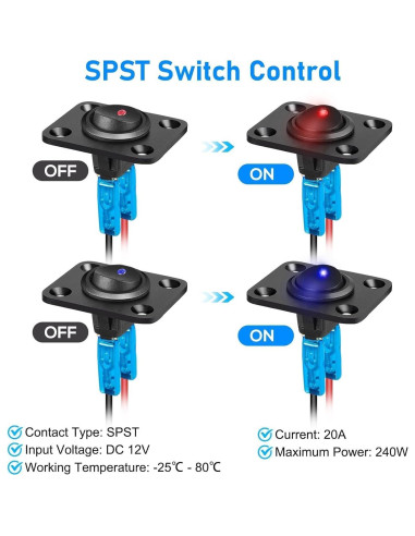 Interruptor de Palanca Linkstyle 12V 20A Impermeable LED