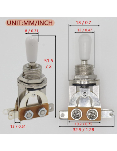 2 Interruptores de Palanca de Guitarra Eléctrica 3 Vías Cheerock