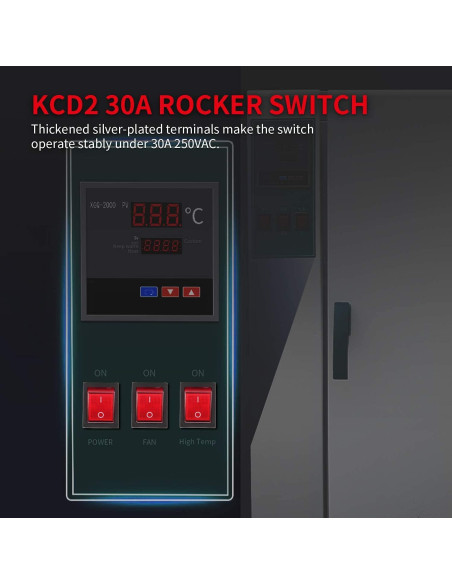 Interruptor Rocker DPST 30A DaierTek KCD2 Rojo 110-250V