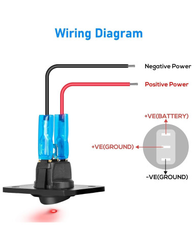 Interruptor de Palanca Linkstyle 12V 20A Impermeable LED