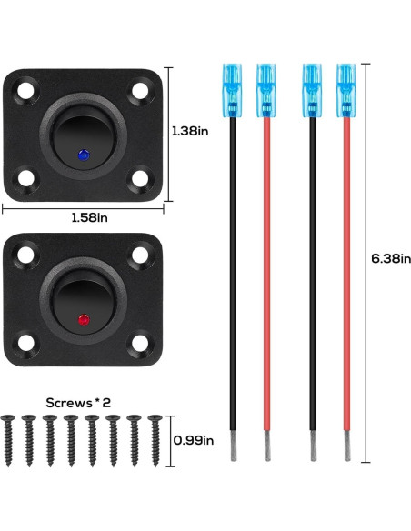 Interruptor de Palanca Linkstyle 12V 20A Impermeable LED