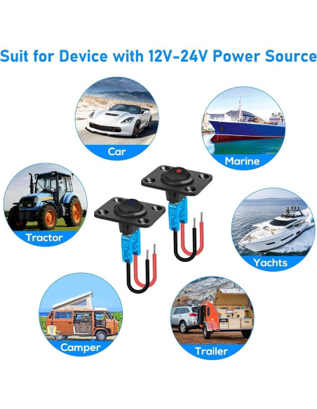 Interruptor de Palanca Linkstyle 12V 20A Impermeable LED