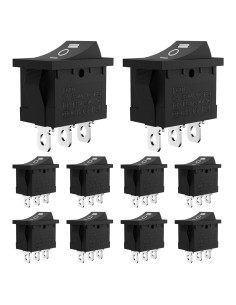 10 Interruptores Rocker KCD1 ON/OFF/ON 6A 250V AC 3 Pin