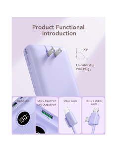 Cargador Portátil VRURC 20000mAh Carga Rápida USB C 4 Salidas 2