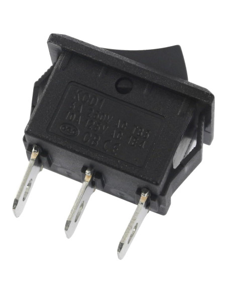 10 Interruptores Rocker KCD1 ON/OFF/ON 6A 250V AC 3 Pin