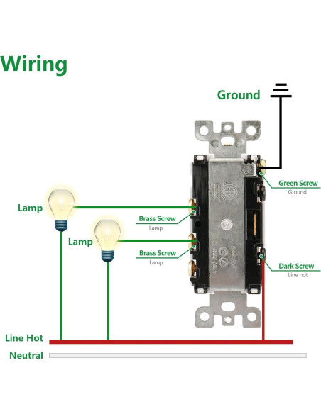 Interruptor de Luz Doble Palanca Wengart BAK-006 15A 120V