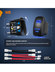 Interruptor de Palanca Nilight 90207B-A 20A 12V Azul con LED 2