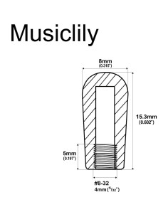 Puntas de Interruptor de Palanca Musiclily para Guitarra Les Paul - Crema (2 Piezas) 2