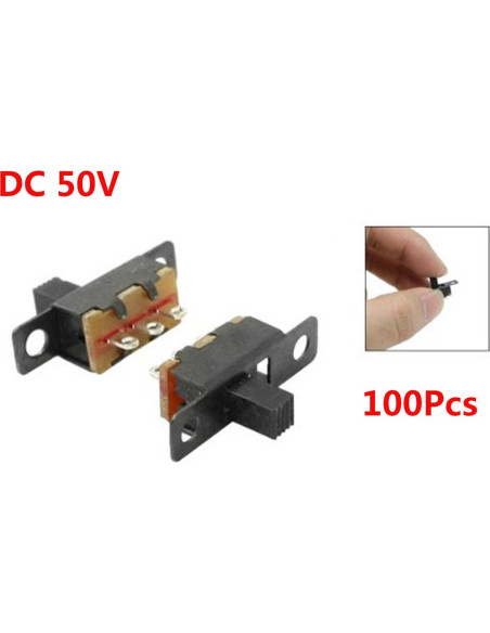 Interruptor Deslizante YXQ 100 Pcs ON/OFF 3 Patas 50V 0.5A
