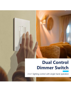 Interruptor Regulador Doble LIDER Blanco Sin Neutro 1 Polo 2